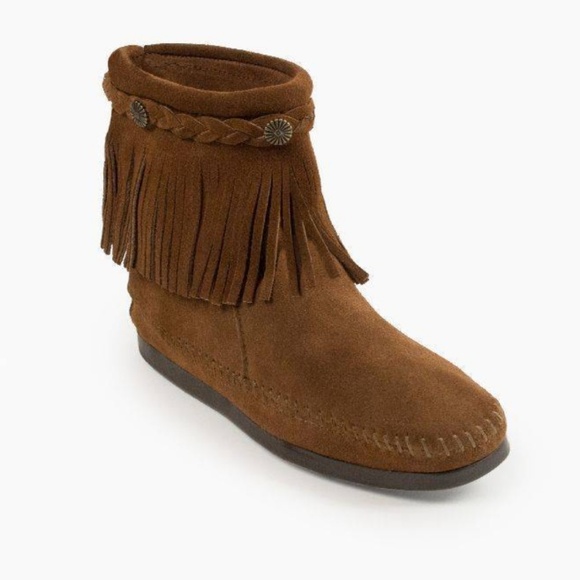 Minnetonka Shoes - Minnetonka High Top Suede Fringe Bootie